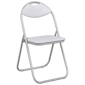 vidaXL Chaise pliante 8 pc Simili cuir Blanc et Gris 48 x 43 5 x 81 cm