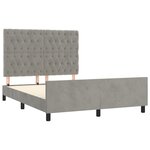 vidaXL Cadre de lit avec tête de lit Gris clair 140x190 cm Velours