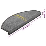 vidaXL Tapis d'escalier 15 Pièces Gris foncé 65 x 24 x 4 cm