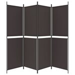 vidaXL Cloison de séparation 4 panneaux Marron 200x180 cm Tissu