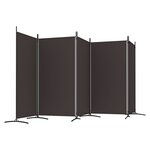 vidaXL Cloison de séparation 5 panneaux Marron 433x180 cm Tissu