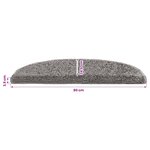 vidaXL Tapis d'escalier auto-adhésifs 15 Pièces Gris 80 x 24 5 x 3 5 cm