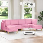 vidaXL Canapé modulaire avec rangement 6 Pièces Rose Tissu