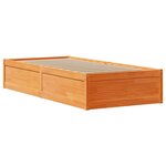 vidaXL Cadre de lit et tête de lit cire marron 100x200 cm bois de pin