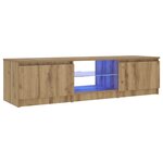 vidaXL Meuble TV avec lumières LED chêne artisanal bois d'ingénierie