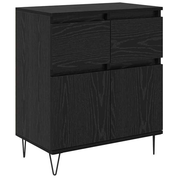 vidaXL Buffet Chêne noir 60 x 35 x 70 cm Bois d'ingénierie et fer