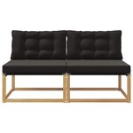 vidaXL Sofa de milieu extérieur Bois d'acacia massif et Textilène