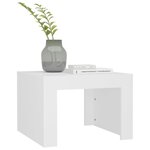 vidaXL Table basse blanc 50x50x35 cm bois d'ingénierie