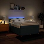 vidaXL Sommier à lattes de lit avec matelas Bleu 140x190 cm Tissu