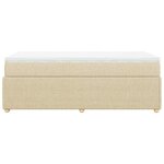 vidaXL Sommier à lattes de lit avec matelas Crème 90x200 cm Tissu