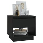 vidaXL Table de chevet Noir 45x34x44 cm bois d'ingénierie