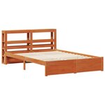vidaXL Cadre de lit Cire marron 150 x 200 cm Bois de Pin Massif