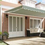 vidaXL Auvent Rétractable Vert et blanc 600 × 300 cm