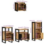 vidaXL Ensemble de mobilier de salle de bain avec étagère 4 Pièces