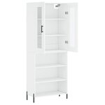 vidaXL Buffet haut Blanc 69 5x34x180 cm Bois d'ingénierie