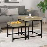 vidaXL Tables d'appoint 2 Pièces Chêne sonoma Bois d'ingénierie