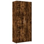 vidaXL Armoire de rangement chêne fumé 80x42 5x225cm bois d'ingénierie