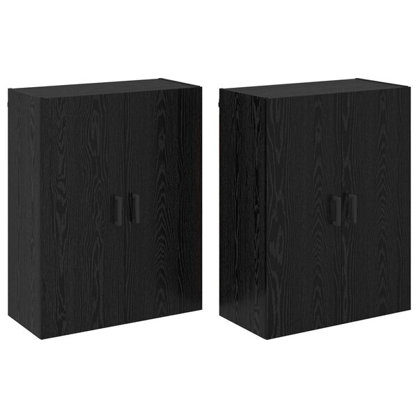 vidaXL Armoire Murale Montage mural 2 Pièces Chêne noir 69 5 x 34 x 90 cm