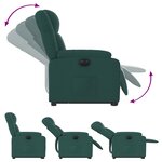 vidaXL Fauteuil inclinable électrique vert foncé tissu
