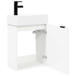 vidaXL Meuble de salle de bain avec robinet Blanc 45 5 x 22 5 x 84 cm