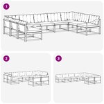 vidaXL Ensemble de canapés d'extérieur 9 Pièces Blanc et crème
