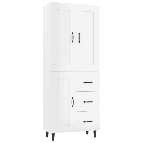 Vidaxl buffet haut blanc brillant bois d'ingénierie