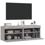 vidaXL Meubles TV muraux et lumières LED 2Pièces sonoma gris 60x30x40 cm