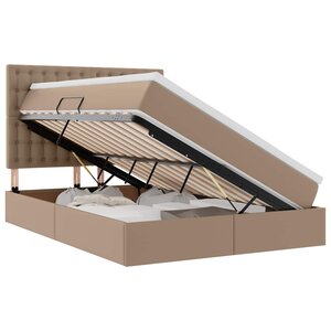vidaXL Lit avec rangement et LED Cappuccino 140 x 190 cm Simili cuir