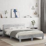 vidaXL Cadre de lit sans matelas gris béton 150x200 cm