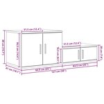 Armoire de rangement vidaXL Gris béton 127x41x40 cm Bois d'ingénierie