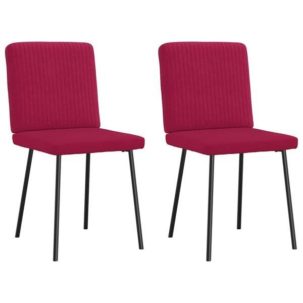 vidaXL Chaises à manger lot de 2 Rouge bordeaux Velours
