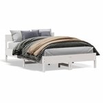 vidaXL Cadre de lit sans matelas blanc 120x190 cm bois de pin massif