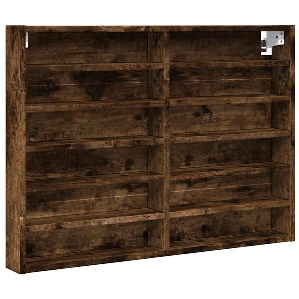 vidaXL Armoire à vitrine chêne fumé 80x8 5x58 cm bois d'ingénierie