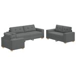 vidaXL Canapé 3 Pièces Gris foncé 221 x 80 x 80 cm Tissu en lin mélangé