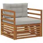 vidaXL Canapé d’extérieur Bois d'acacia massif et polyester