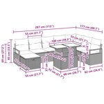 vidaXL Ensemble de canapé de jardin avec coussin 9 Pièces Gris Poly rotin