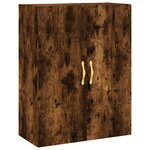 vidaXL Buffet haut Chêne fumé 69 5x34x180 cm Bois d'ingénierie