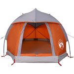 vidaXL Tente de camping à dôme 1 personne gris et orange imperméable