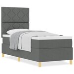 vidaXL Lit Box Spring avec matelas gris foncé 80x200 cm en tissu