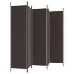 vidaXL Cloison de séparation 5 panneaux Marron 250x200 cm Tissu