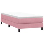 vidaXL Sommier à lattes de lit avec matelas rose 100x220 cm velours