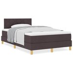 vidaXL Lit boxspring avec matelas Marron foncé 120 x 200 cm tissu