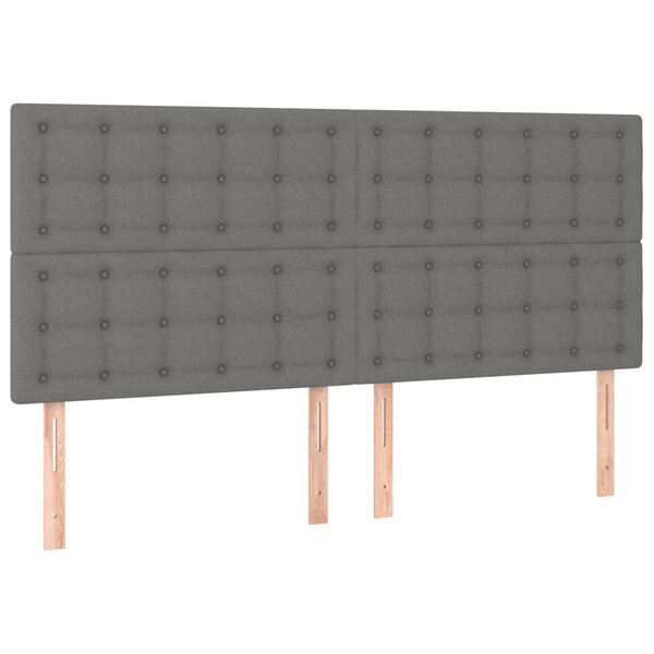 vidaXL Têtes de lit 4 Pièces Gris clair 90x5x78/88 cm Tissu