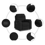 vidaXL Fauteuil inclinable Noir Tissu