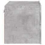 vidaXL Tables de chevet murales avec lumières LED 2 Pièces gris béton