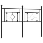 vidaXL Tête de lit de remplacement métal noir 140 cm
