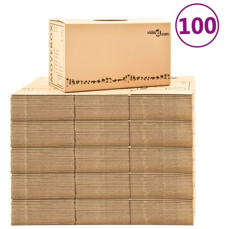 vidaXL Boîtes de déménagement Carton XXL 100 Pièces 60x33x34 cm