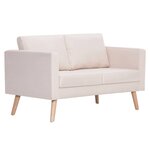 vidaXL Ensemble de canapé 2 Pièces tissu crème