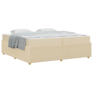 vidaXL Cadre de lit avec matelas Crème 200 x 200 cm tissu