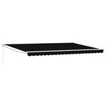 vidaXL Auvent Rétractable Noir 500 × 300 cm Tissu et Métal